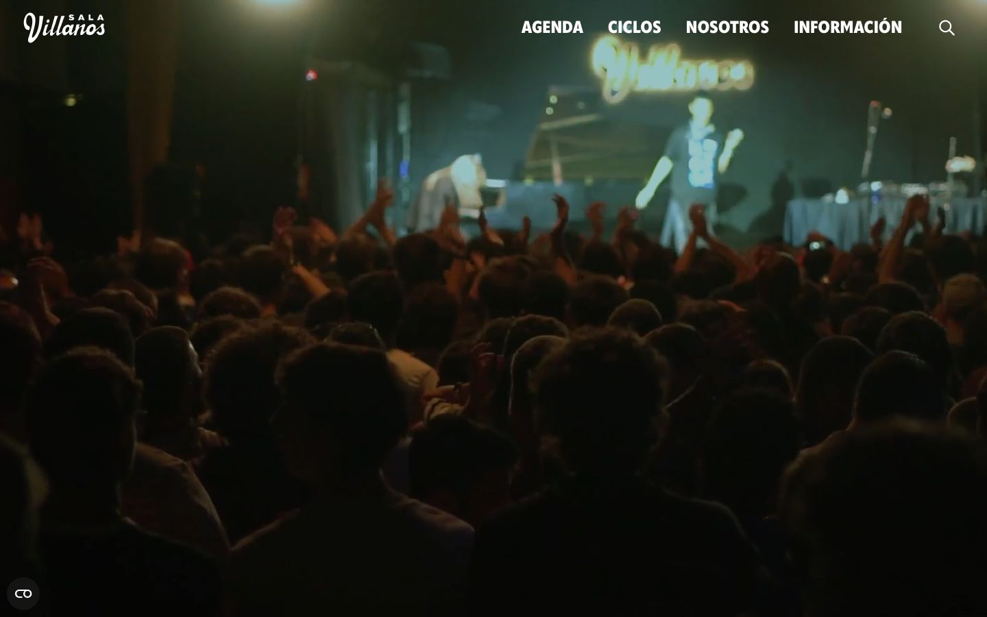 Homepage screenshot of Sala Villanos