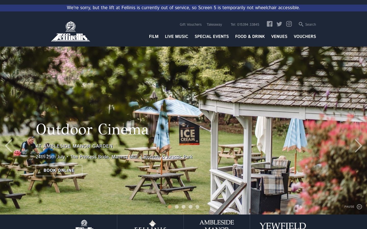 Homepage screenshot of Zeffirellis