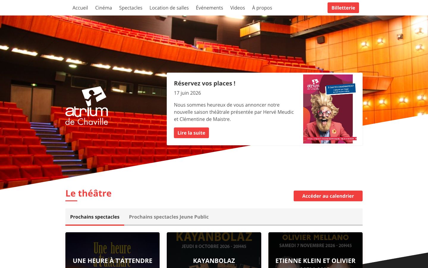 Homepage screenshot of Atrium de Chaville