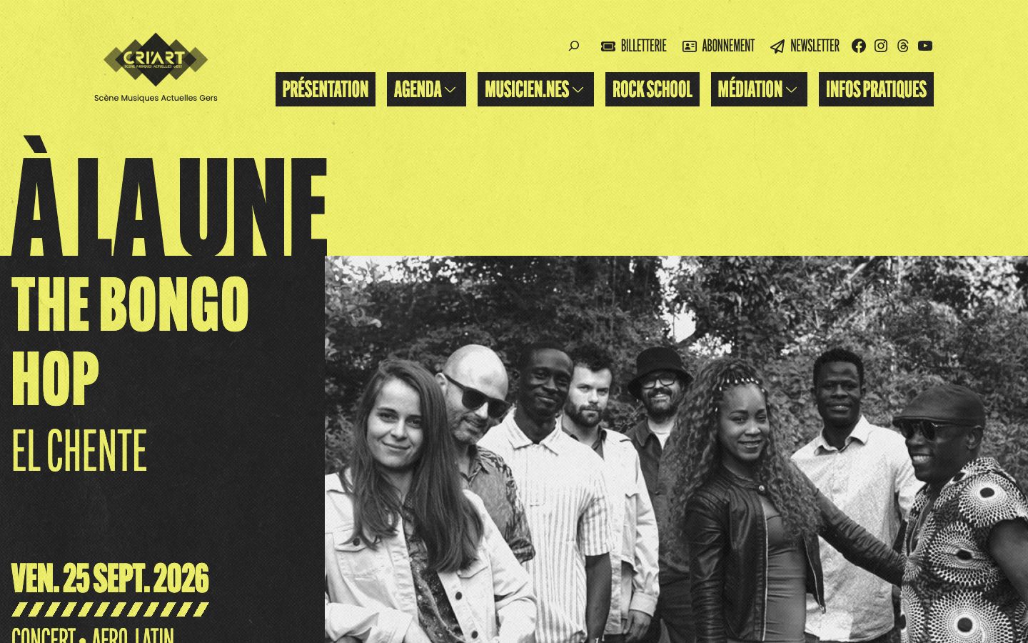 Homepage screenshot of www.cri-art.fr