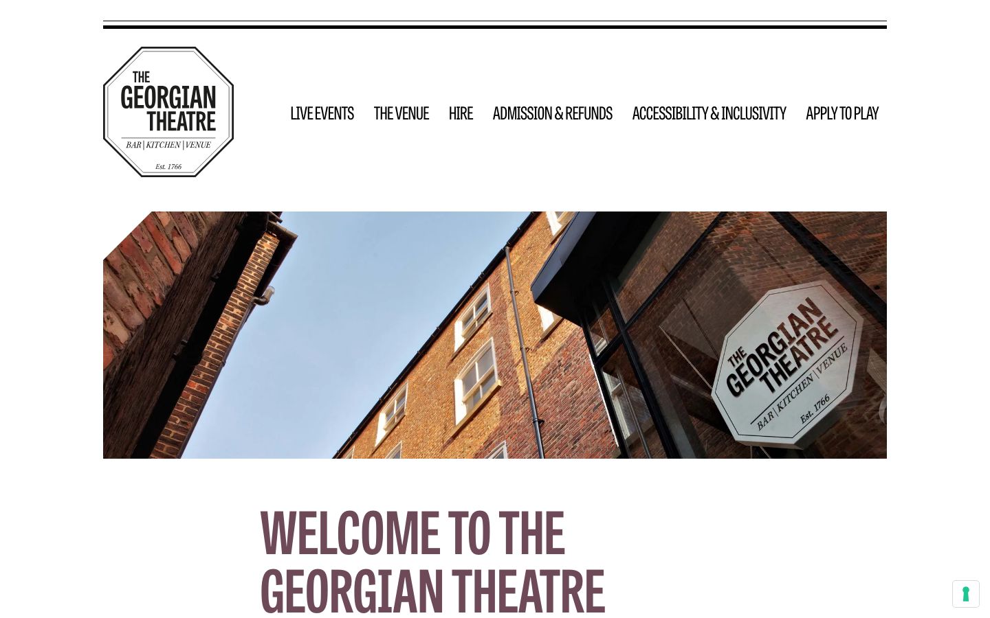 Homepage screenshot of The Georgian Theatre - Stockton