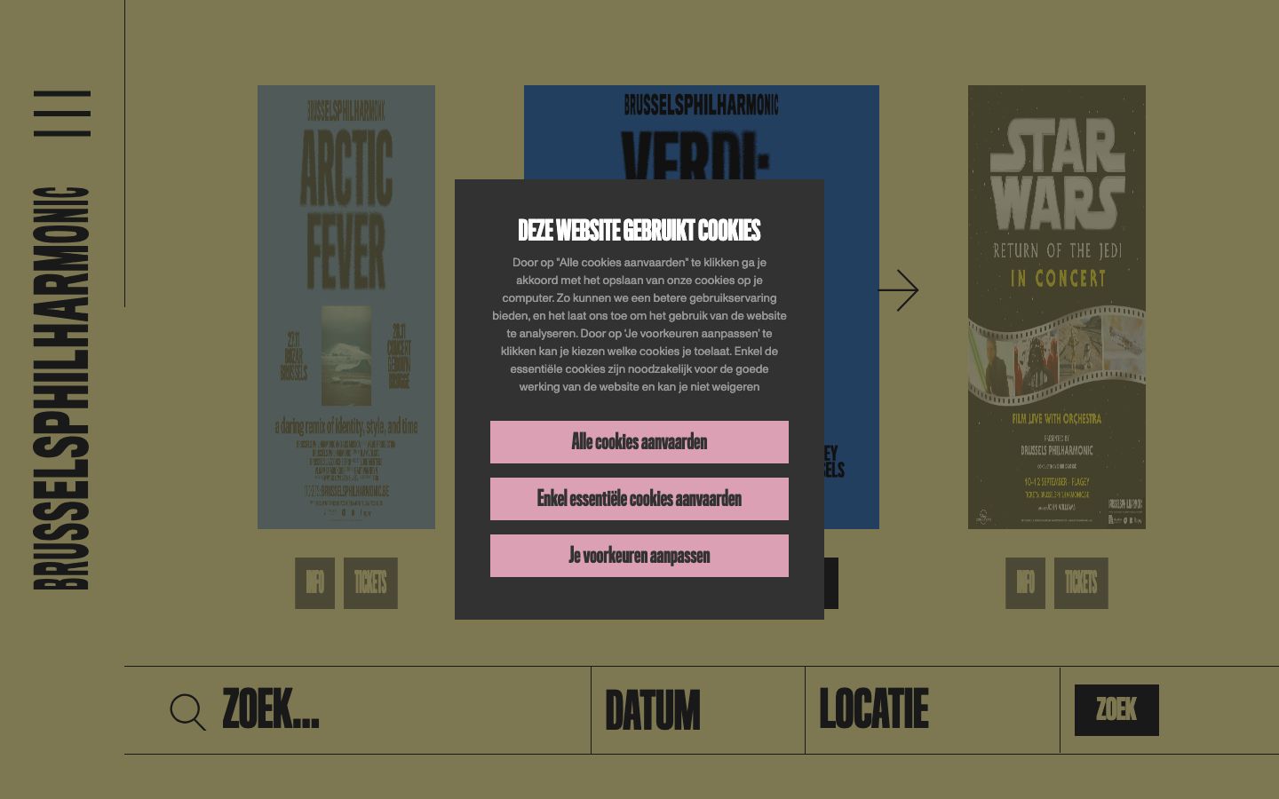 Homepage screenshot of Brussels Philharmonic