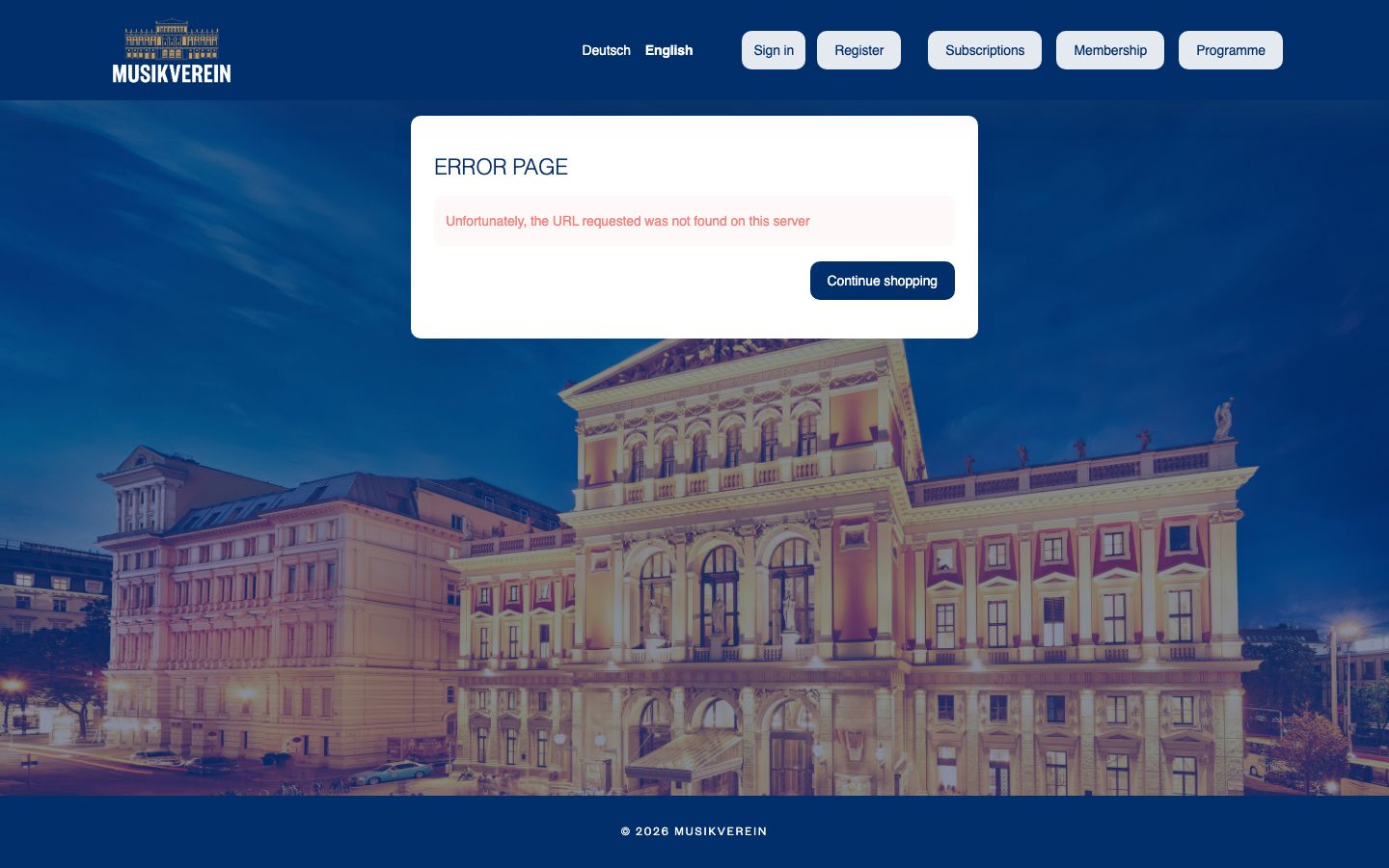Event detail page screenshot of Musikverein Wien