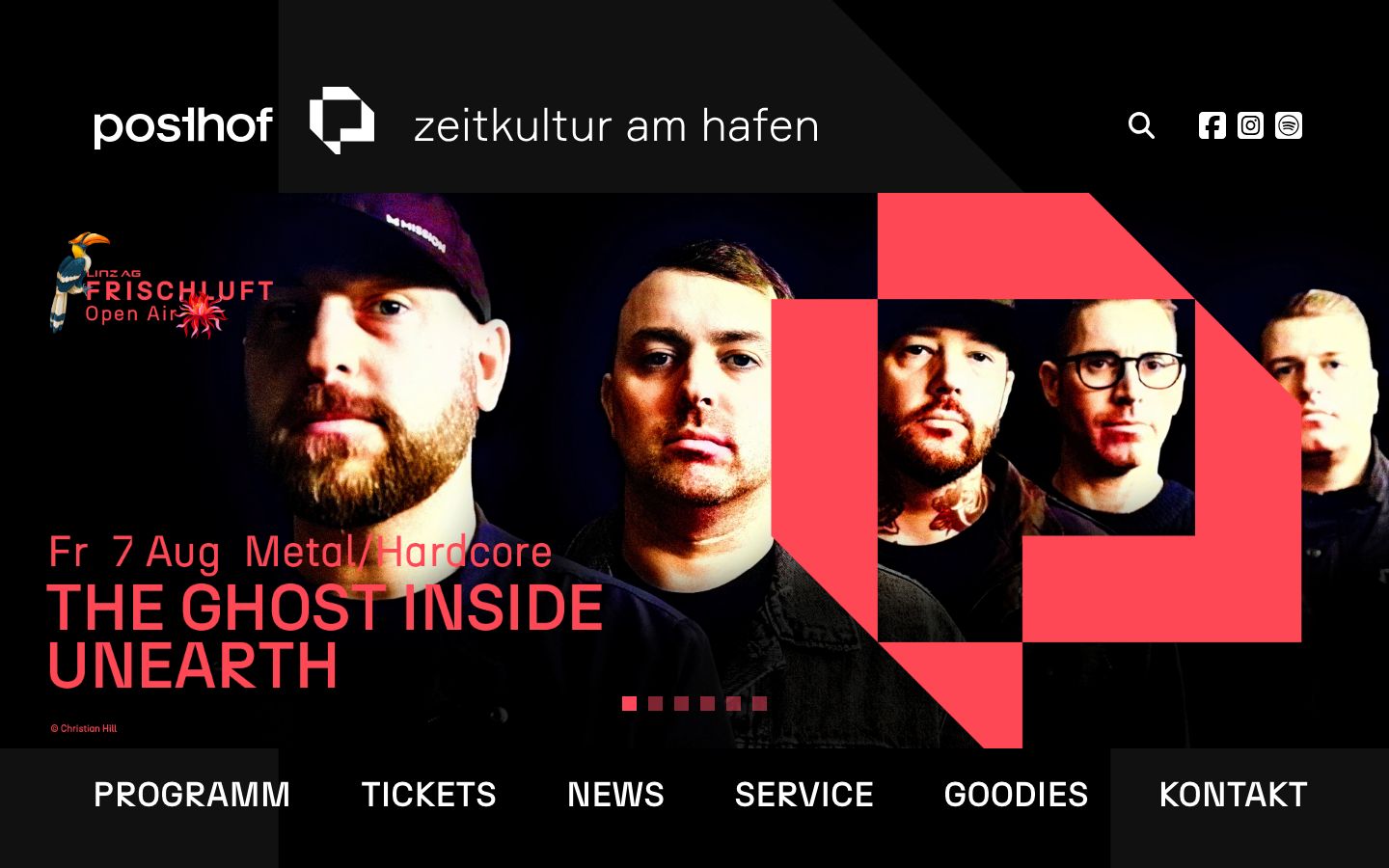 Event detail page screenshot of Posthof