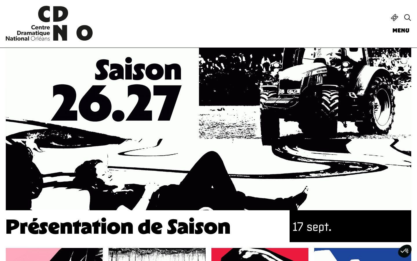 Homepage screenshot of CDN Orléans / Théâtre d'Orléans (CDNO)