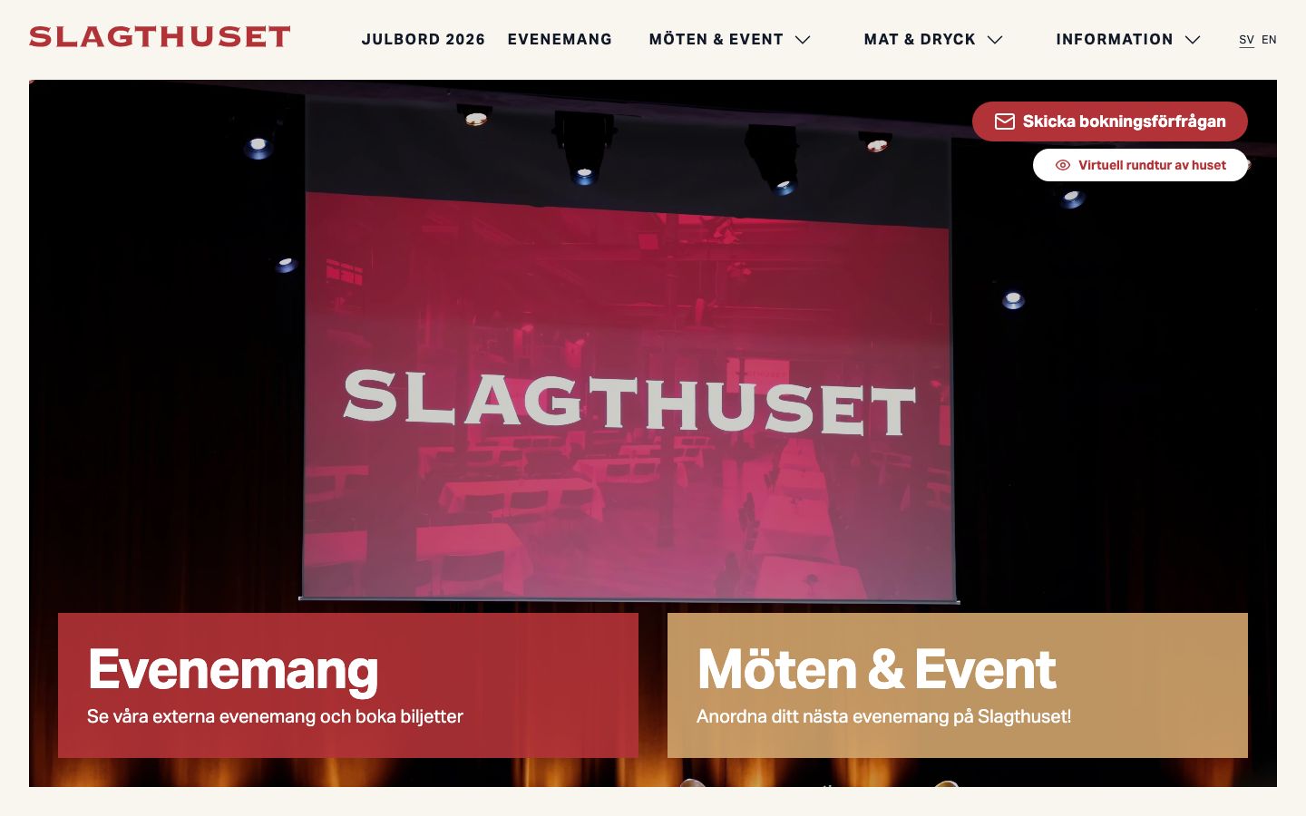 Homepage screenshot of Slagthuset