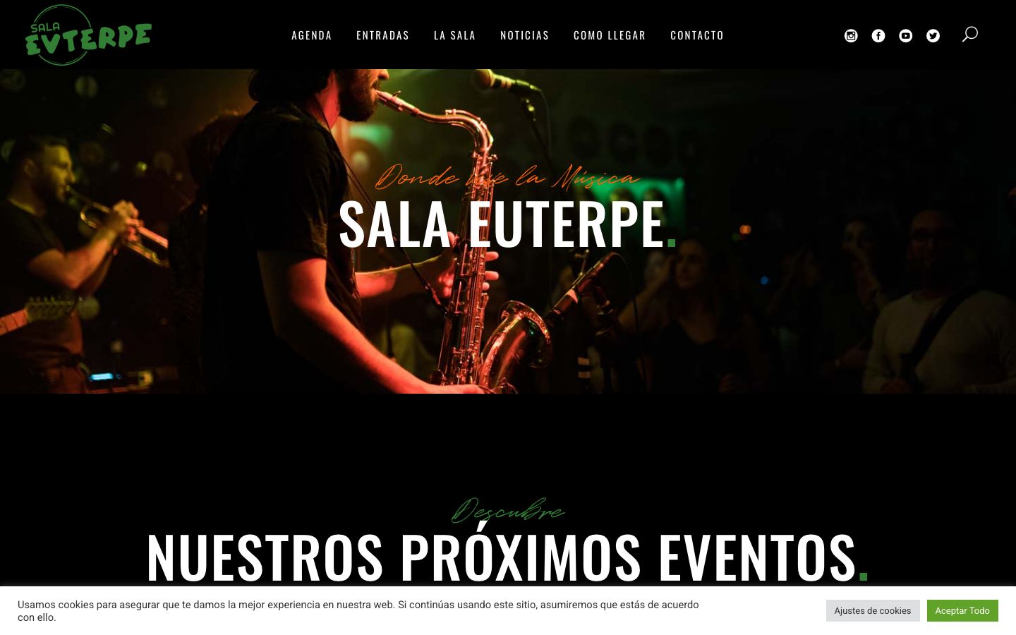 Homepage screenshot of Sala Euterpe