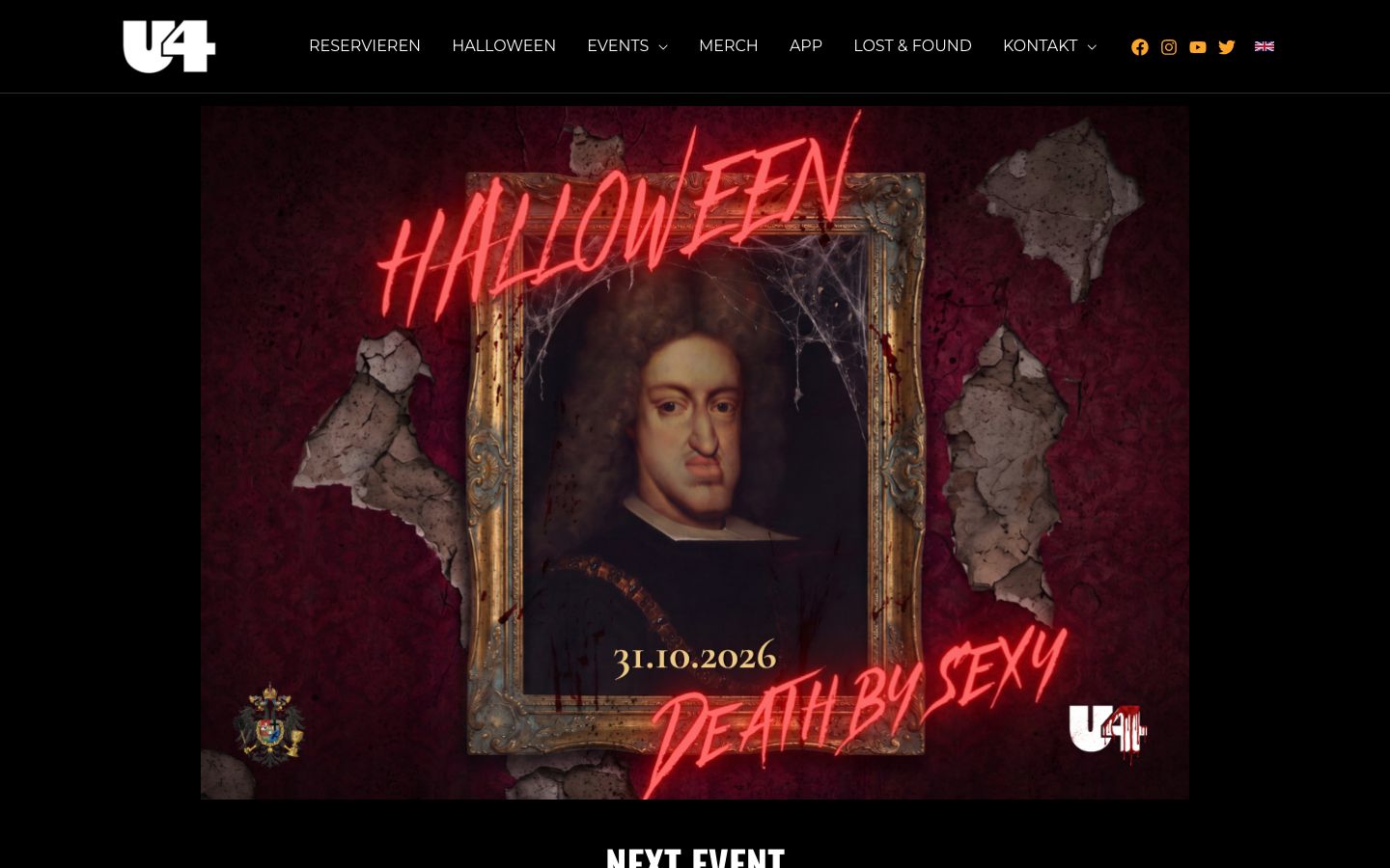 Homepage screenshot of U4 Club Wien