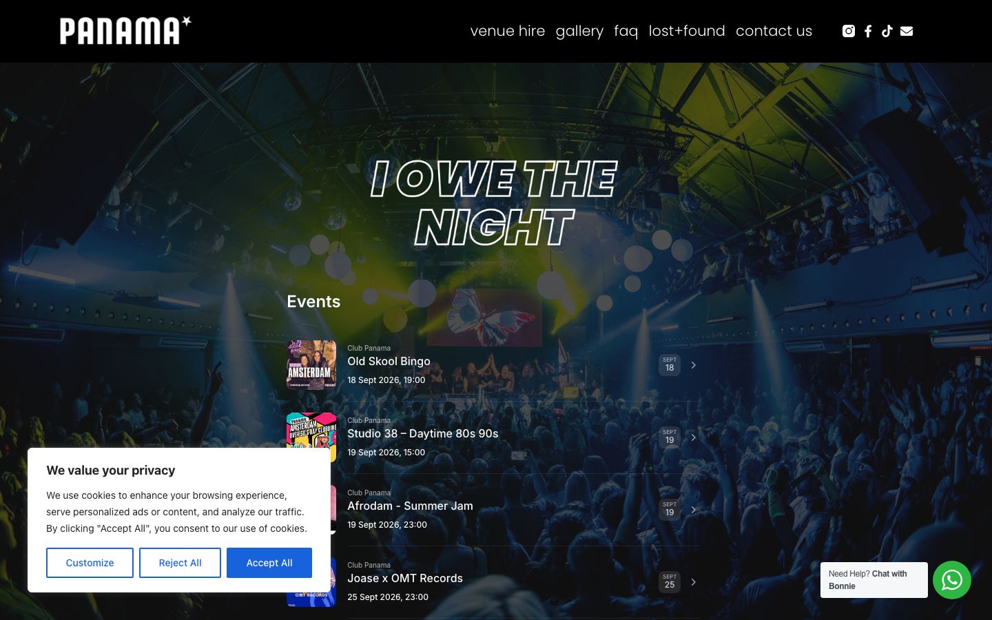 Homepage screenshot of Panama