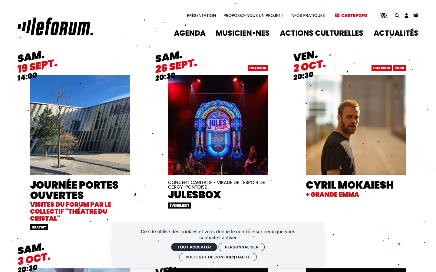 Homepage screenshot of Le Forum