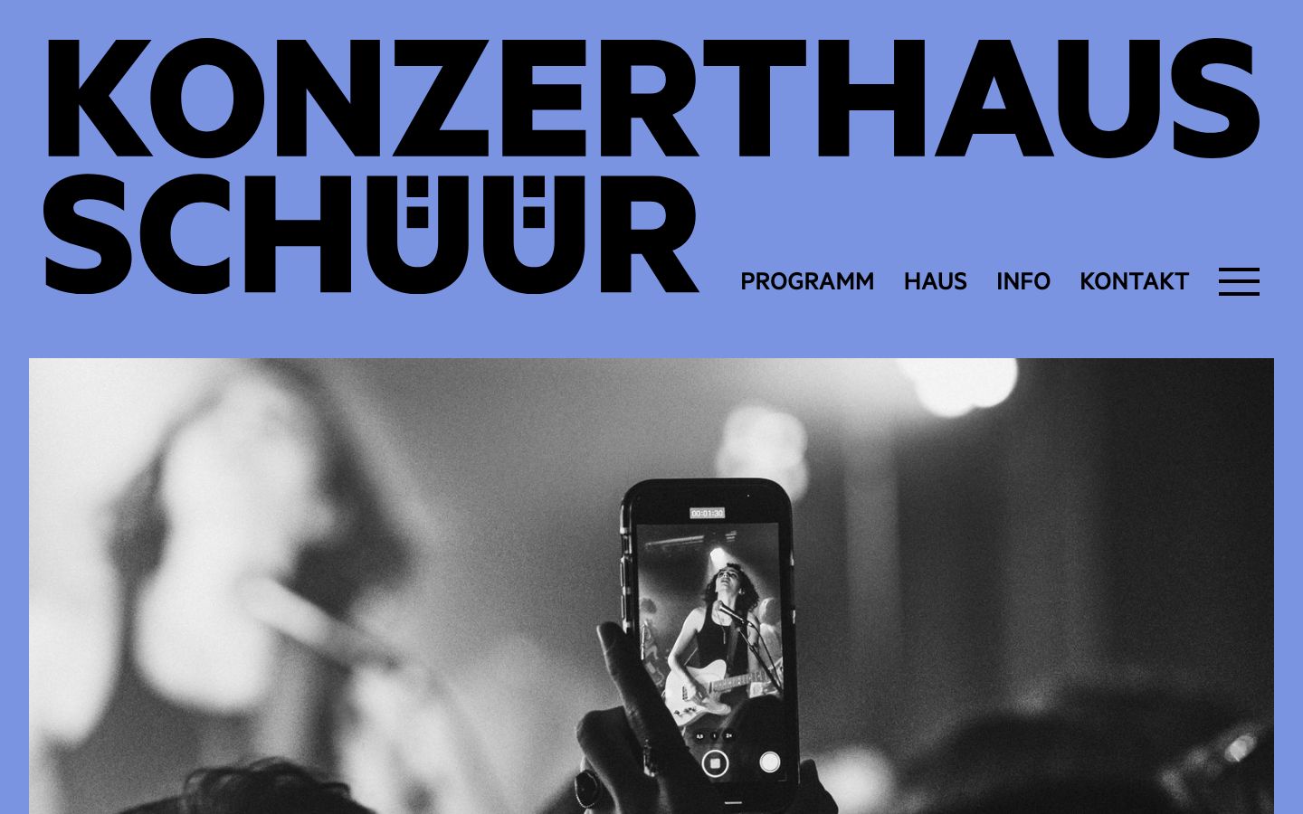 Homepage screenshot of Konzerthaus Schüür