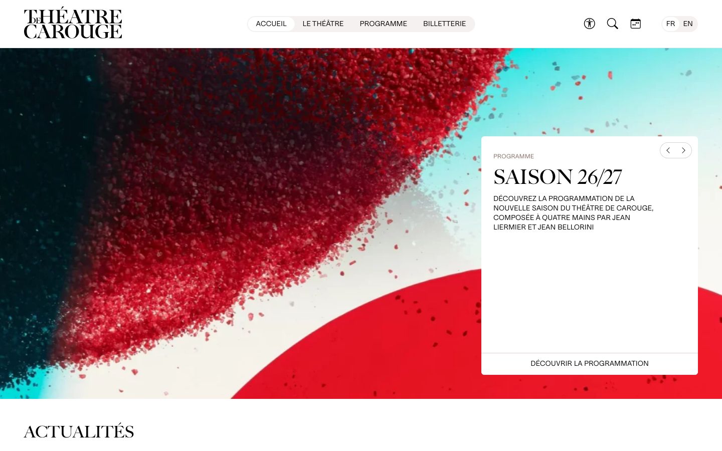 Homepage screenshot of Théâtre de Carouge