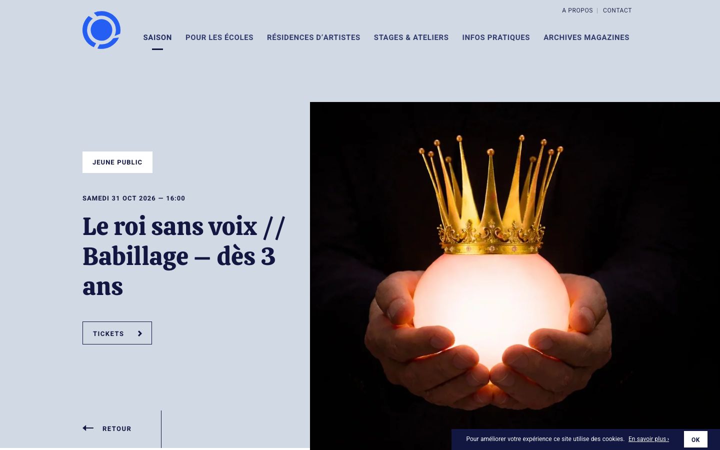 Event detail page screenshot of Centre culturel de Chénée