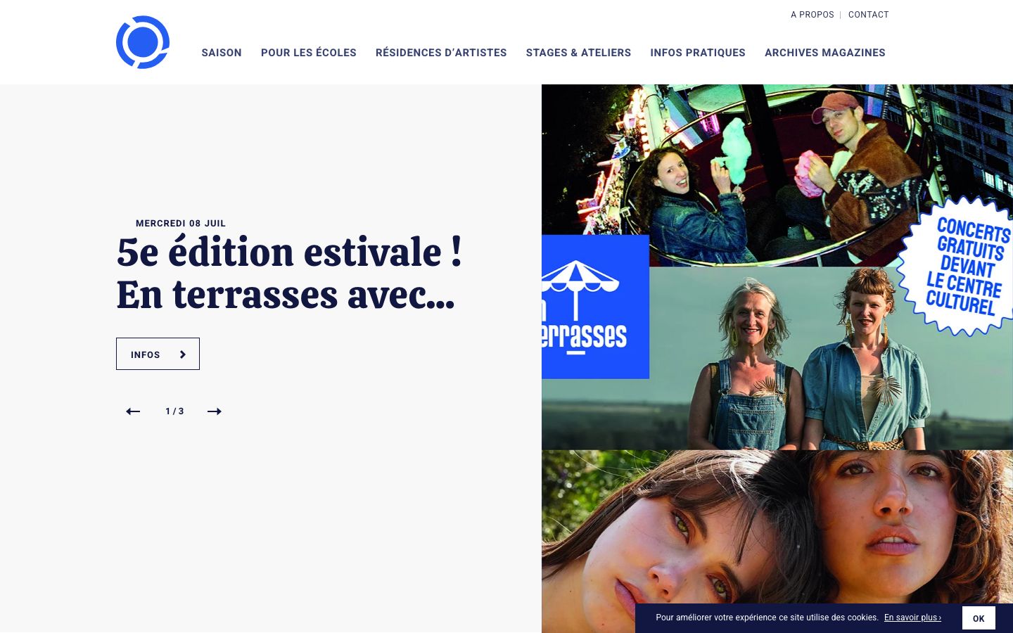 Homepage screenshot of Centre culturel de Chénée