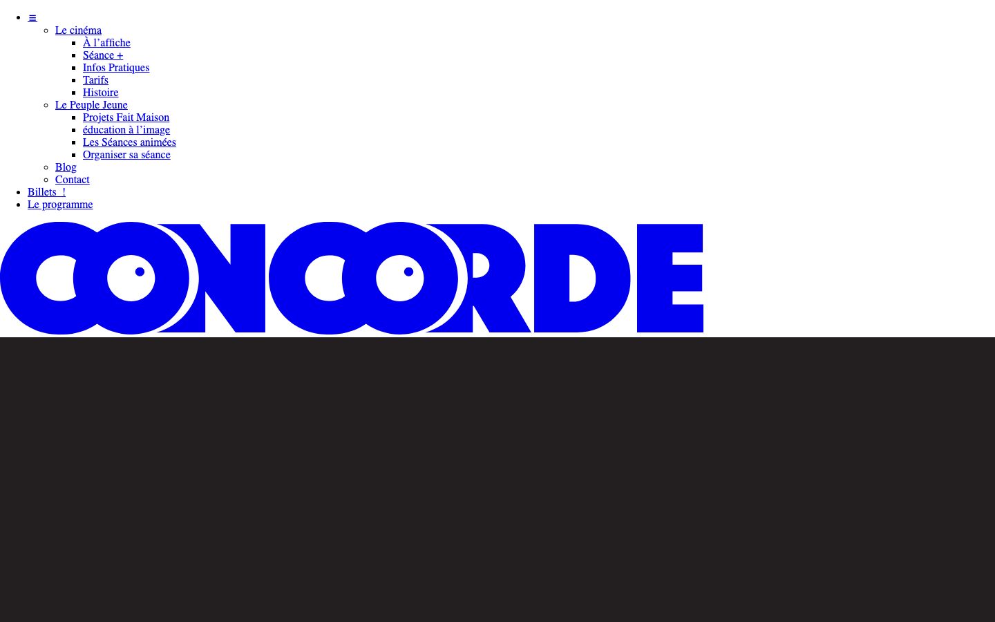 Homepage screenshot of Le Concorde