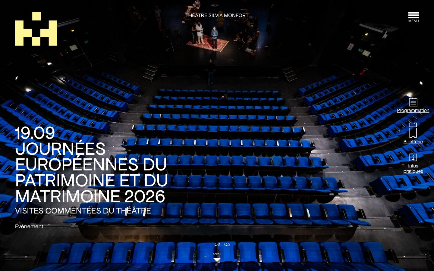 Homepage screenshot of Théâtre Silvia Monfort