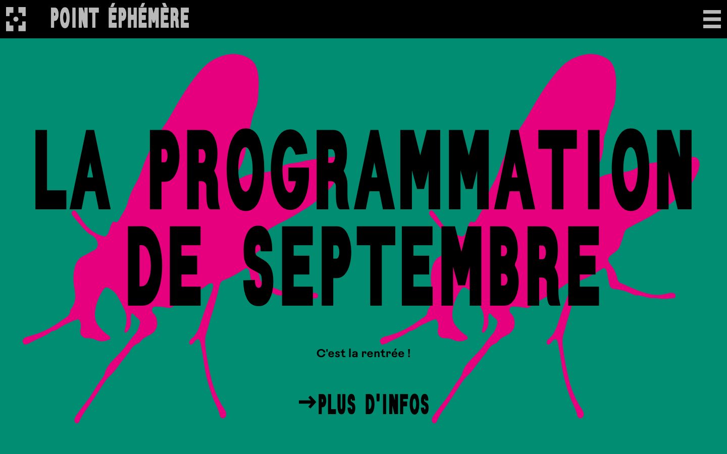 Homepage screenshot of Point Éphémère