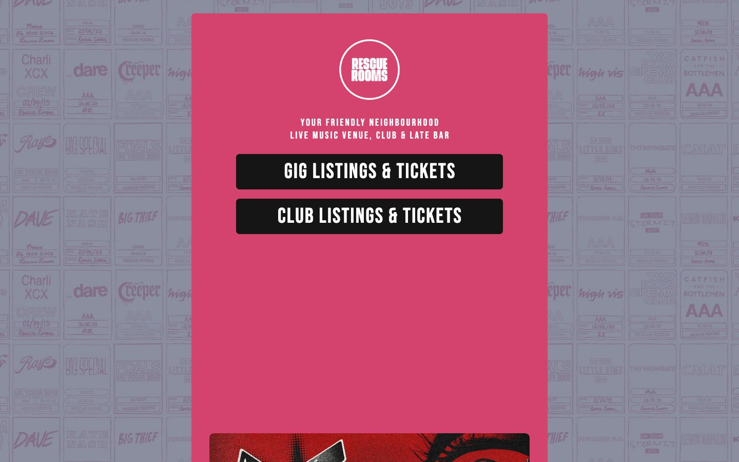 Homepage screenshot of Rescue Rooms