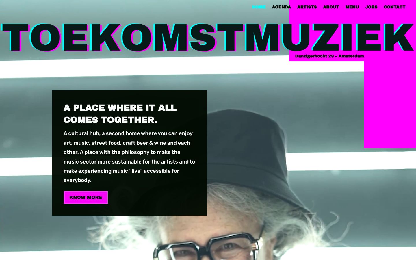 Homepage screenshot of Toekomstmuziek