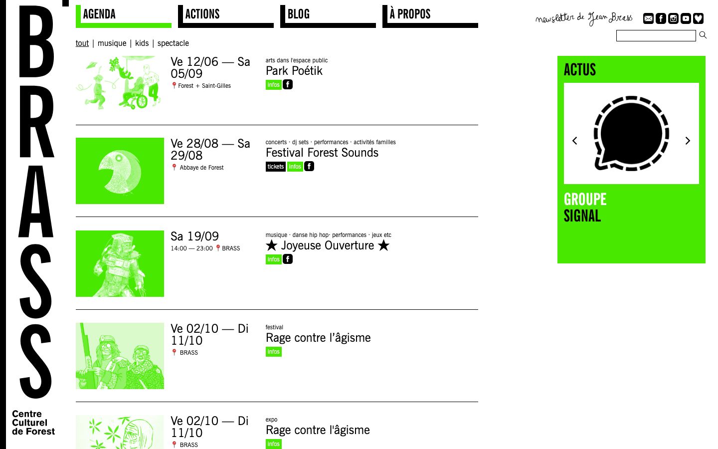 Homepage screenshot of BRASS