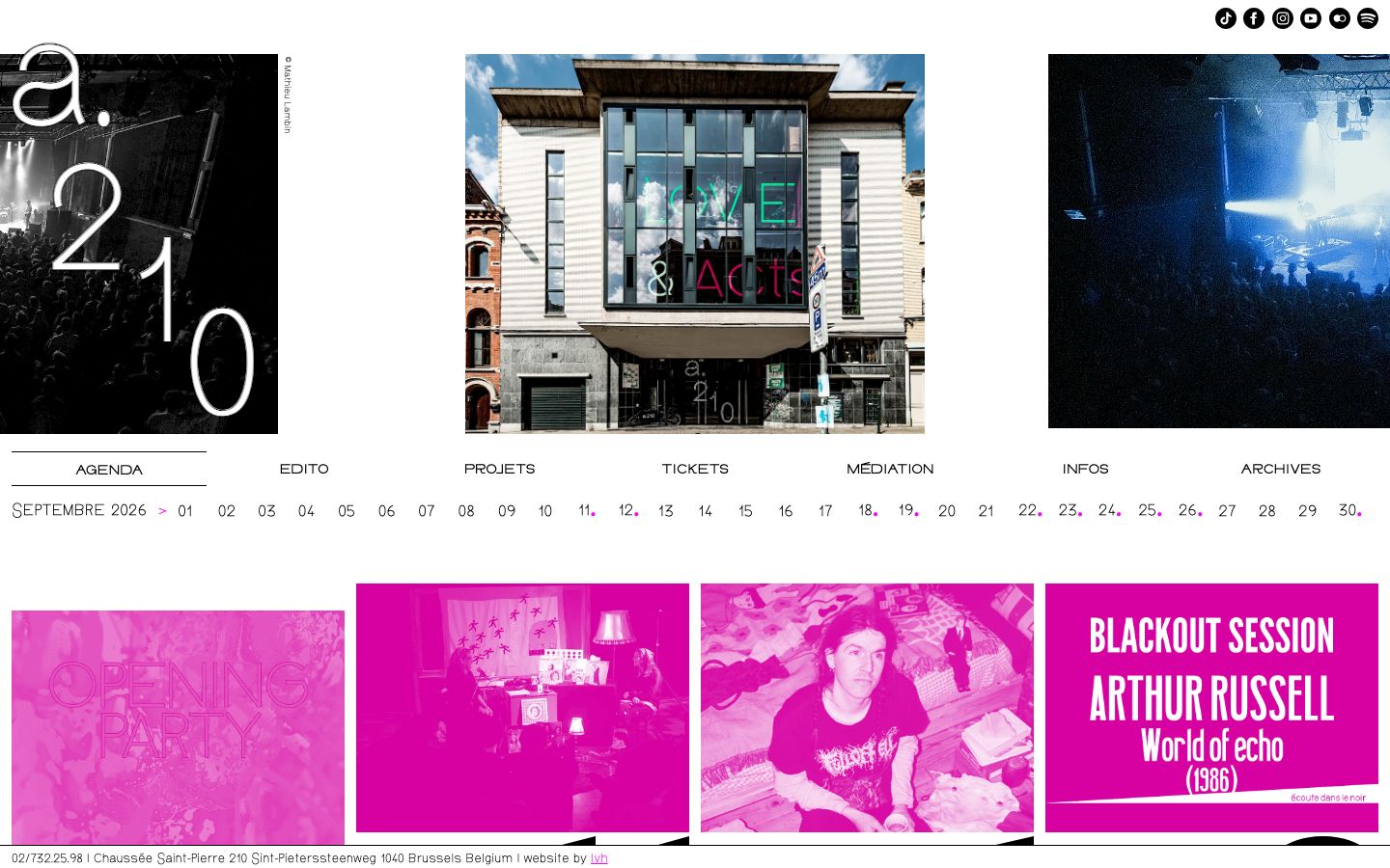 Homepage screenshot of Atelier 210