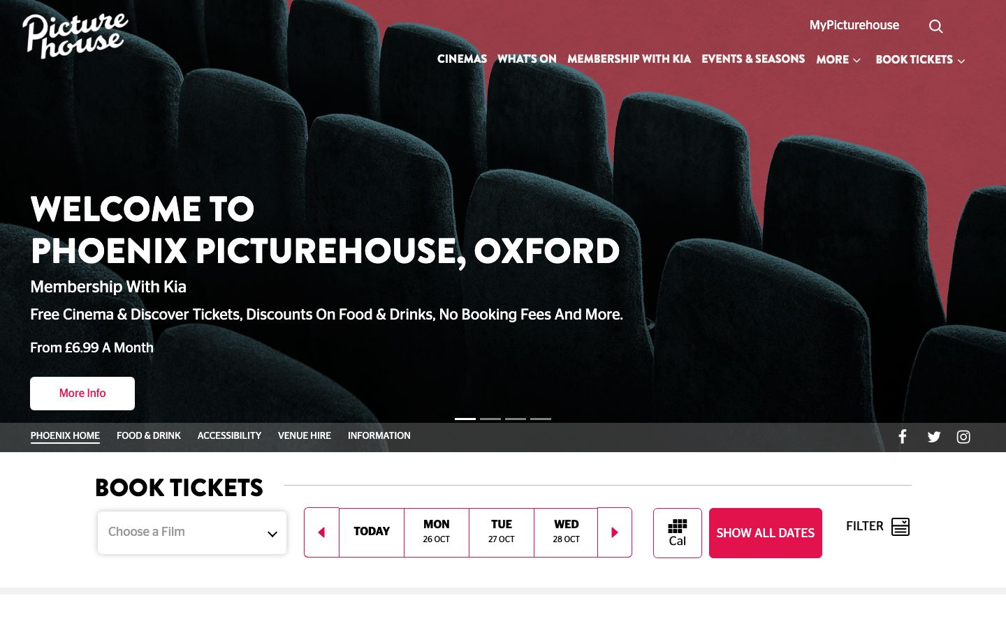 Homepage screenshot of Picture House