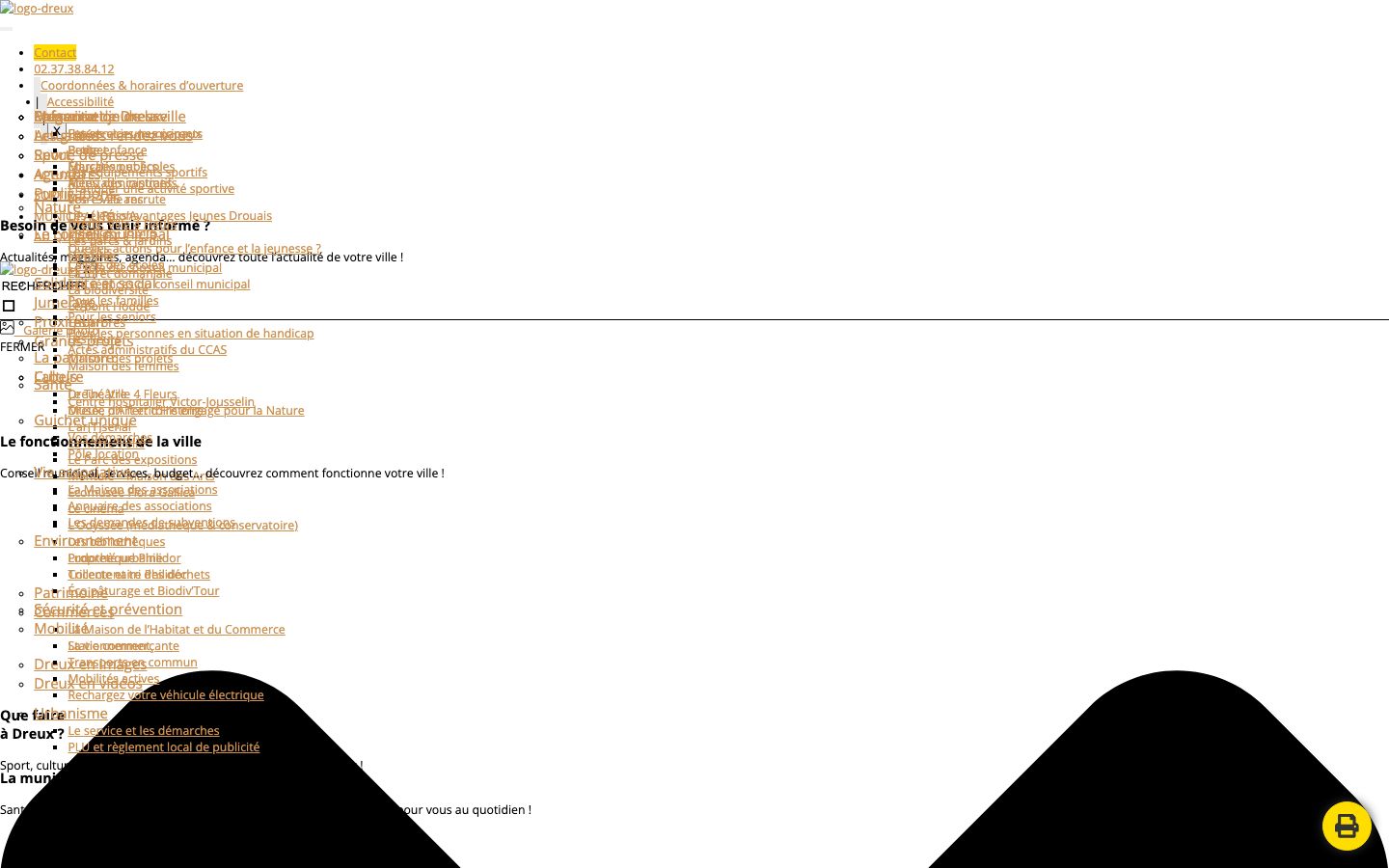 Homepage screenshot of Dreux