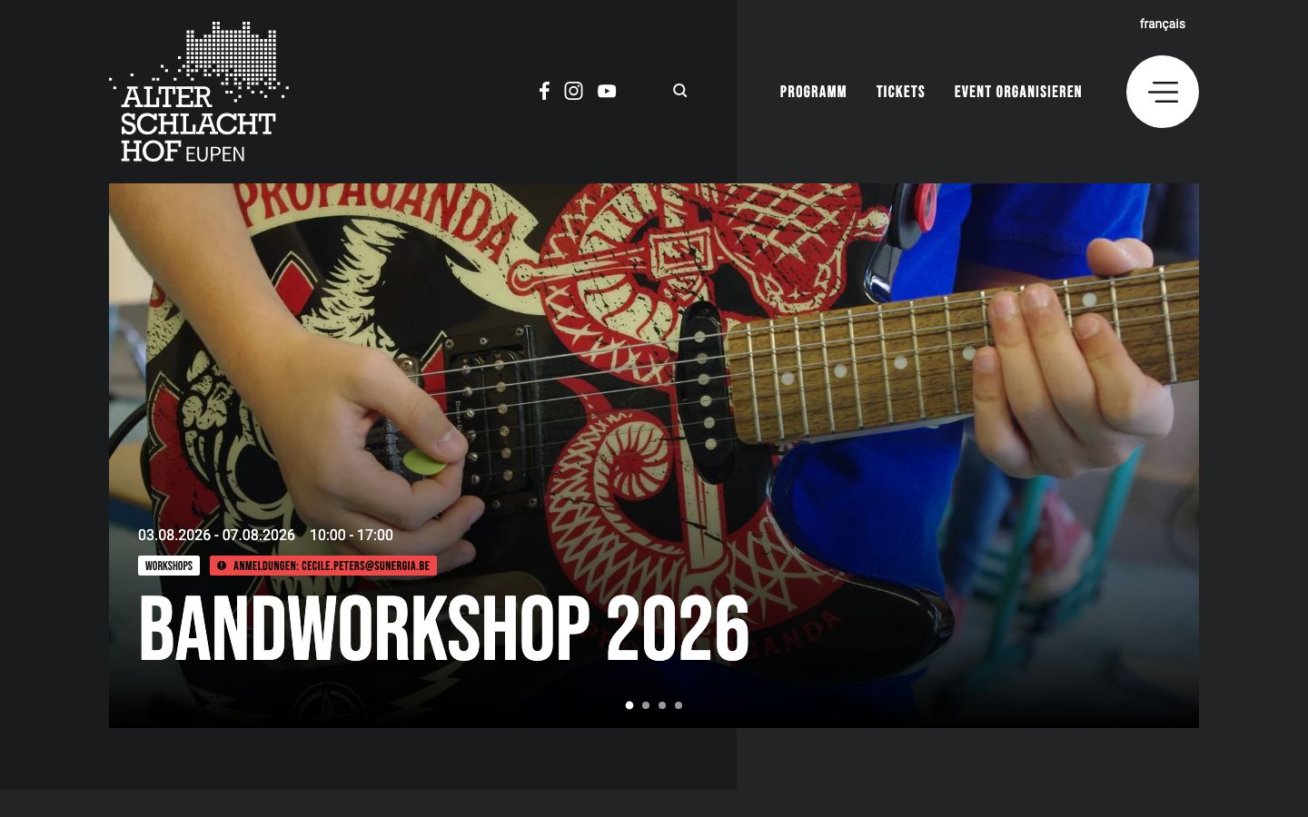 Homepage screenshot of Alter-Schlachthof