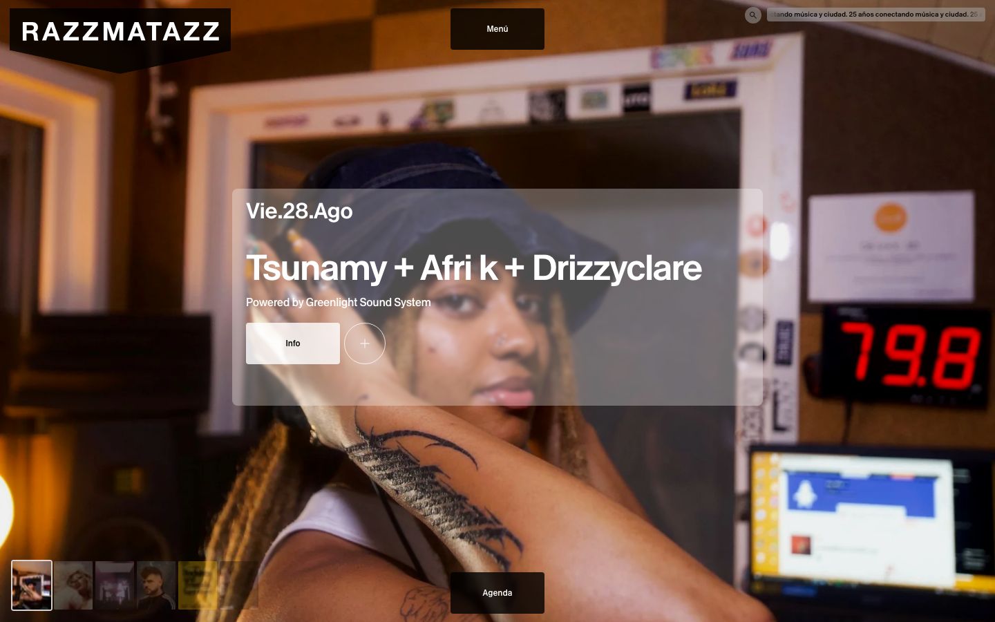 Homepage screenshot of Sala Razzmatazz