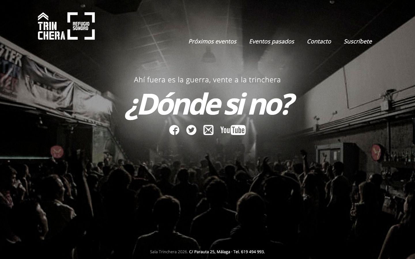 Homepage screenshot of Sala Trinchera