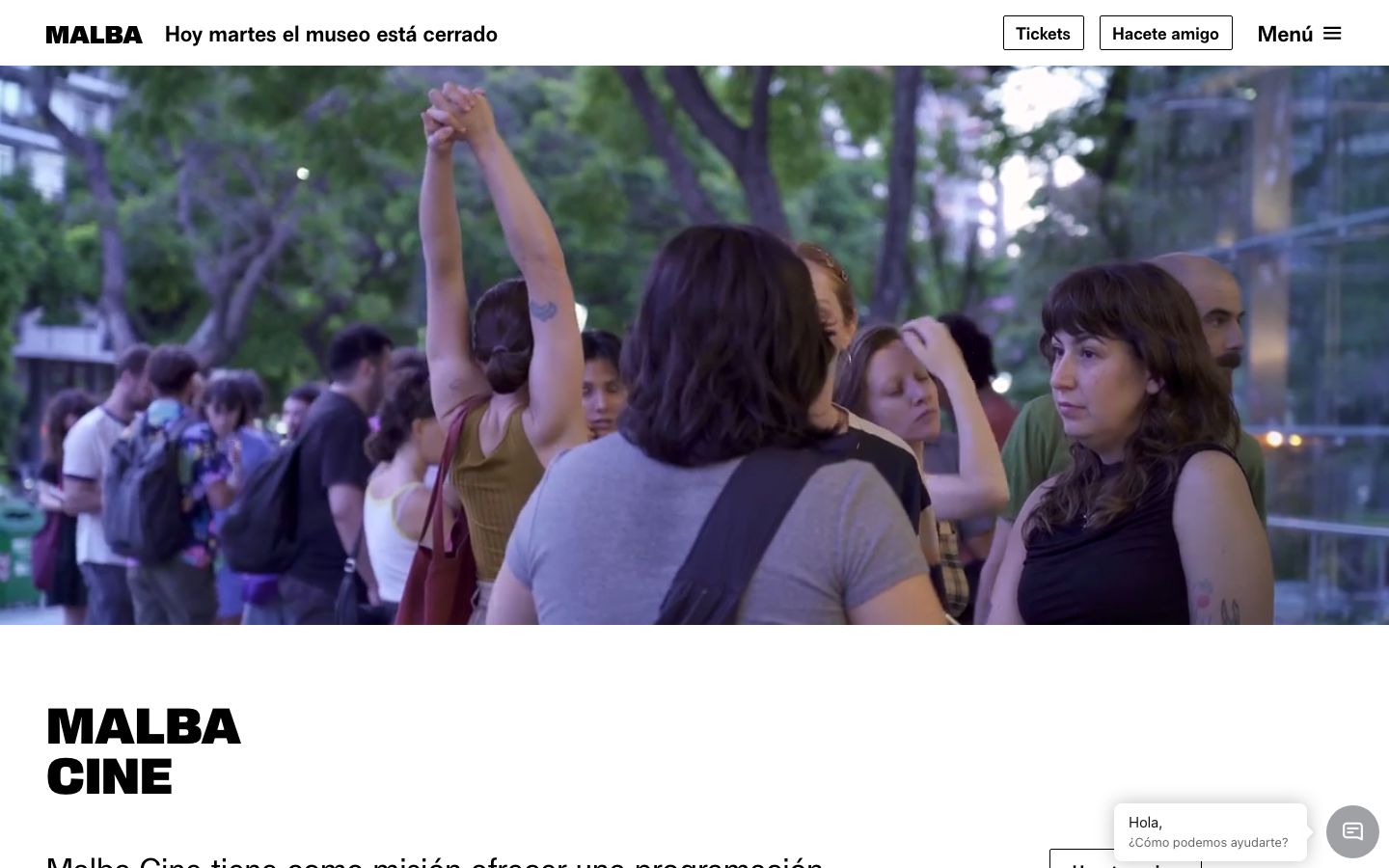 Homepage screenshot of MALBA
