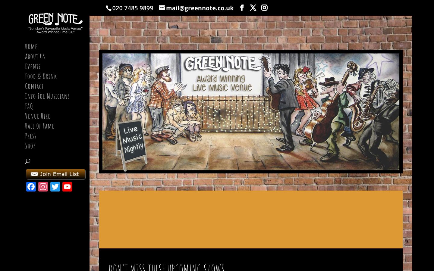 Homepage screenshot of Green Note