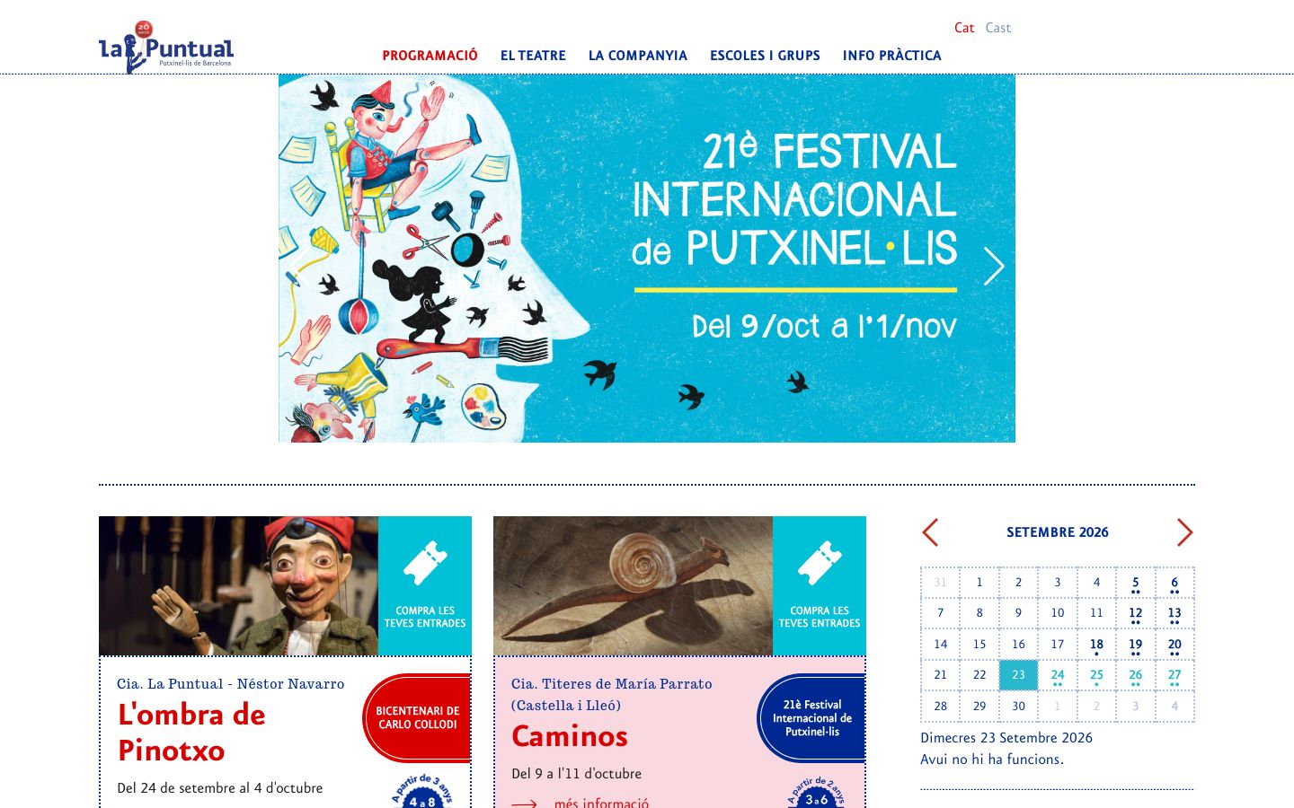 Homepage screenshot of La Puntual