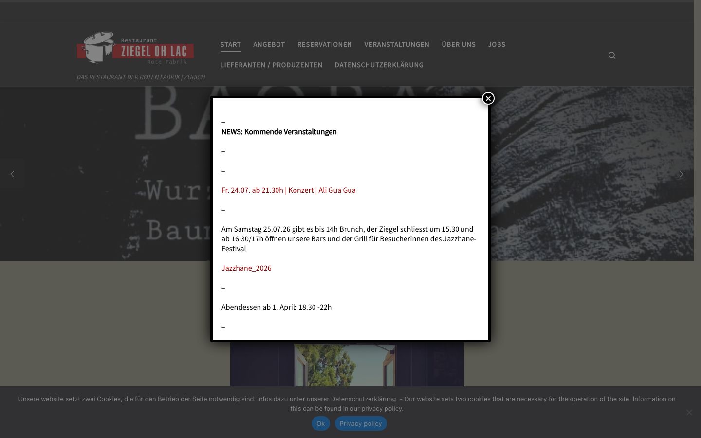 Homepage screenshot of ZIEGEL OH LAC