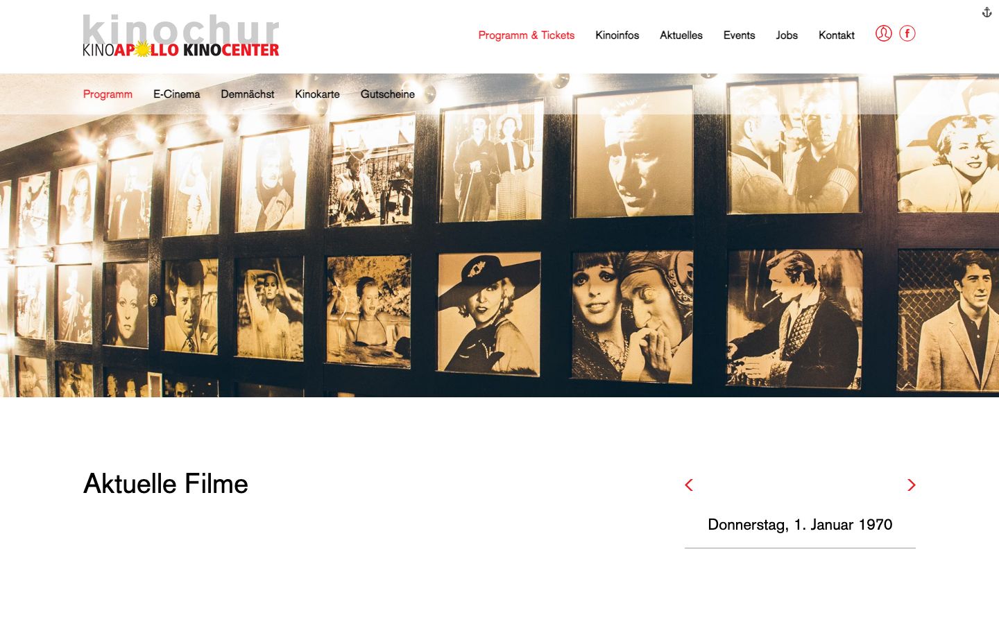 Homepage screenshot of KinoChur AG