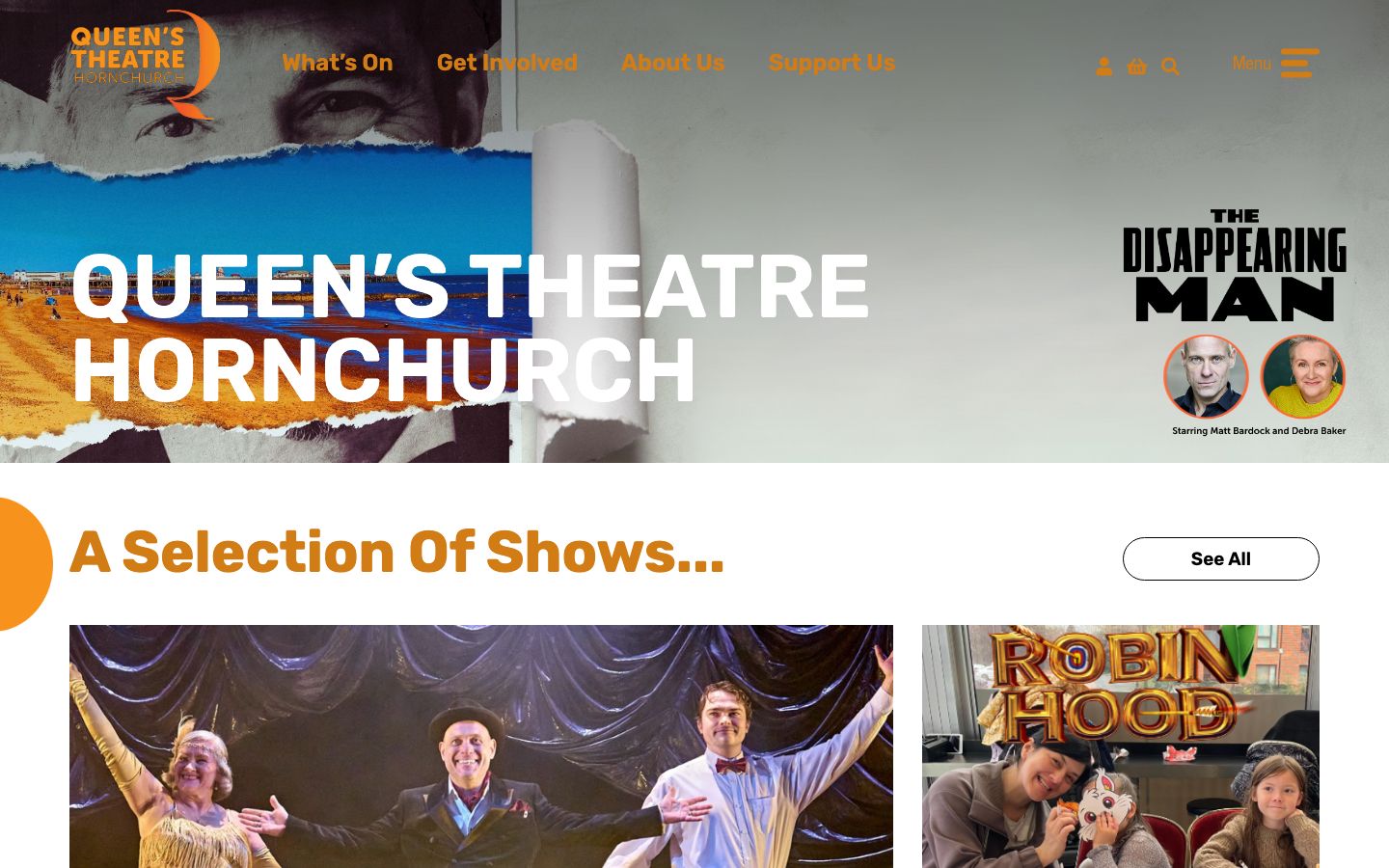 Homepage screenshot of Queens Theatre