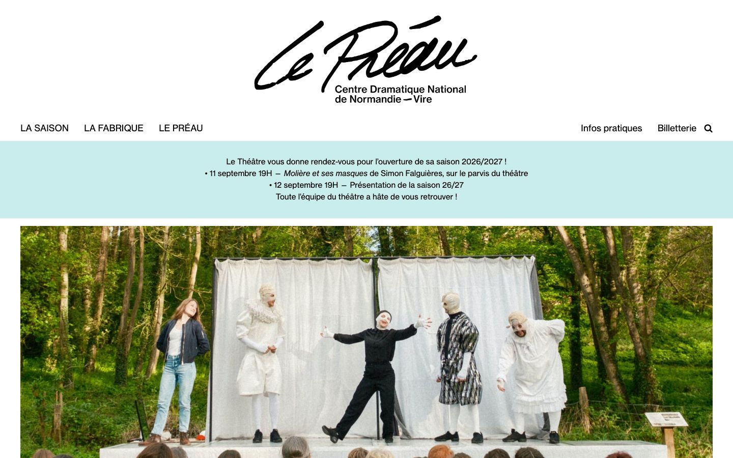 Homepage screenshot of Le Préau - Cdn