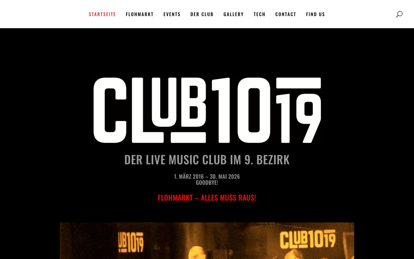 Homepage screenshot of CLUB1019
