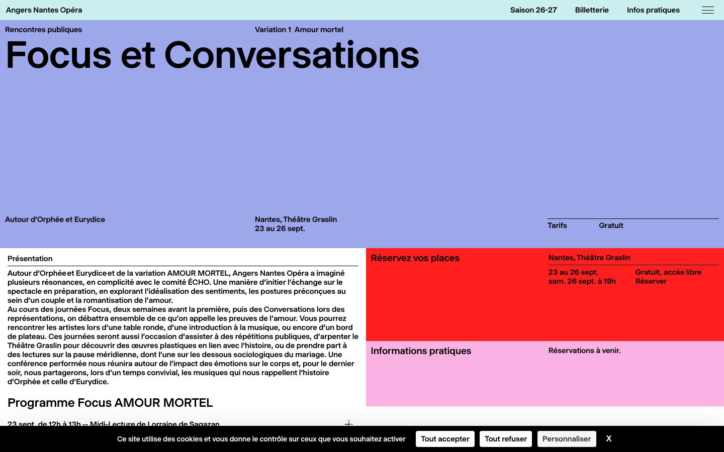 Event detail page screenshot of Angers Nantes Opéra
