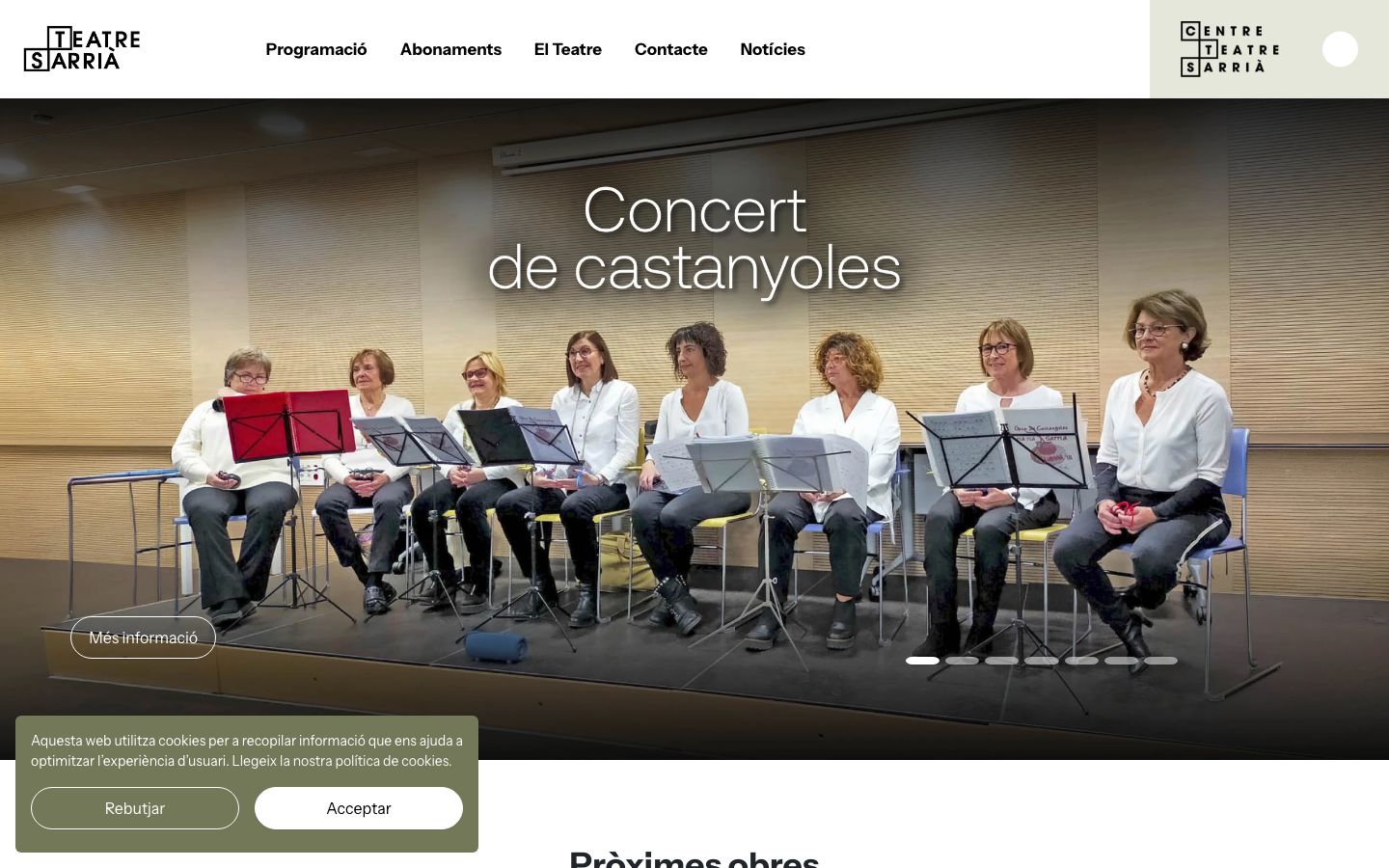Homepage screenshot of Teatre de Sarrià