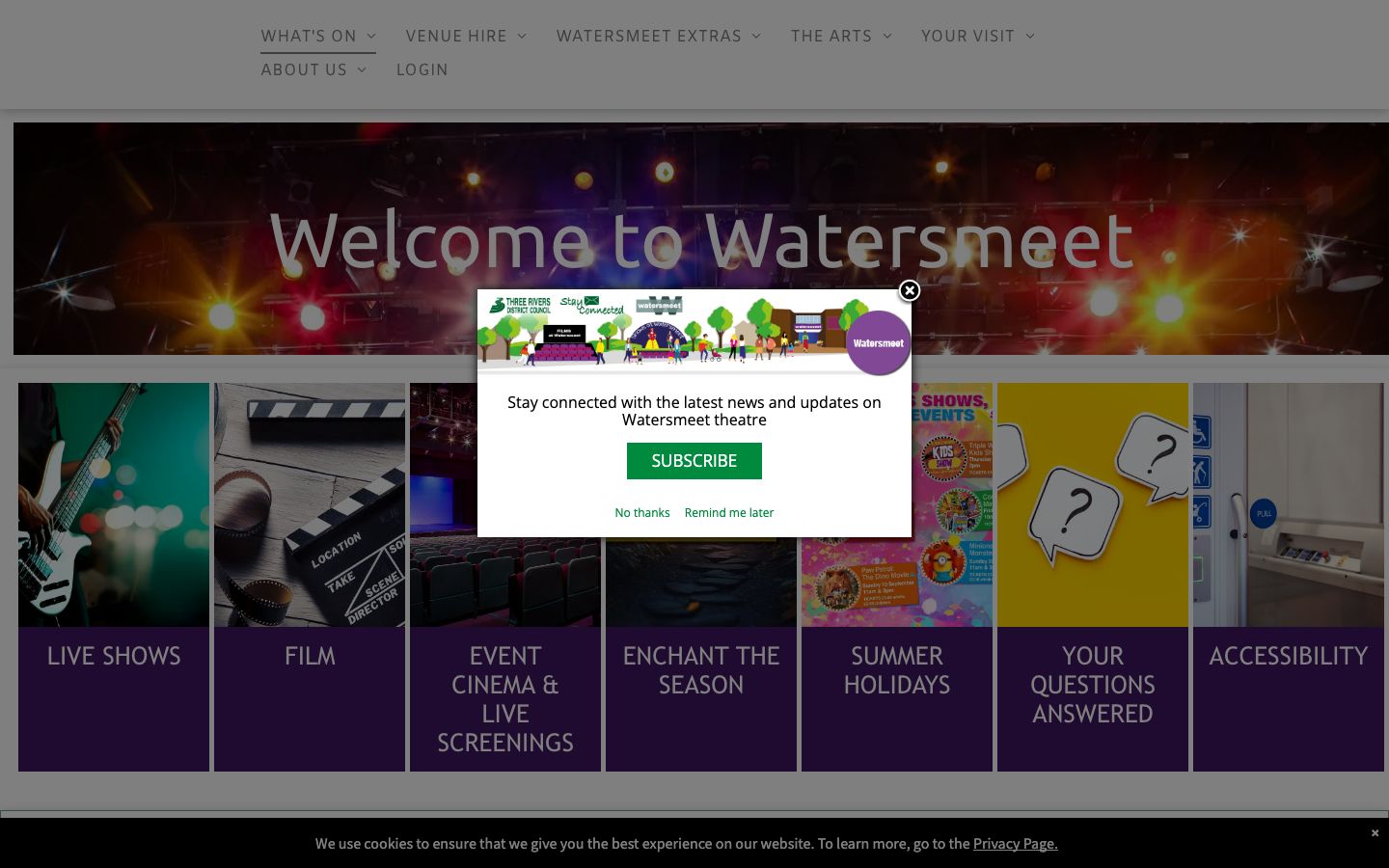 Homepage screenshot of Watersmeet