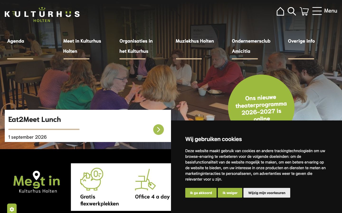 Homepage screenshot of Kulturhus Holten