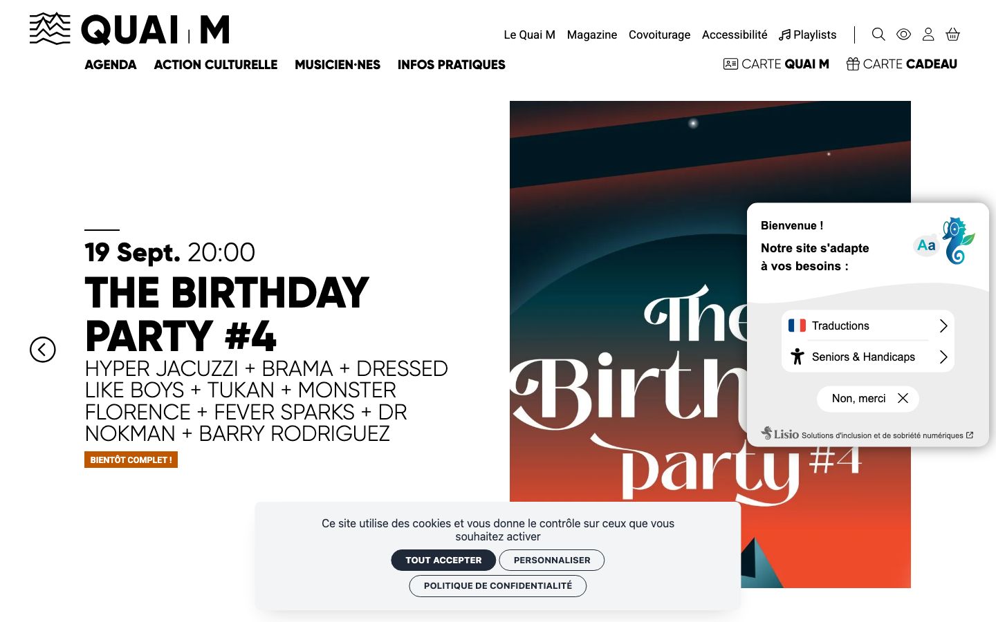 Homepage screenshot of Quai M