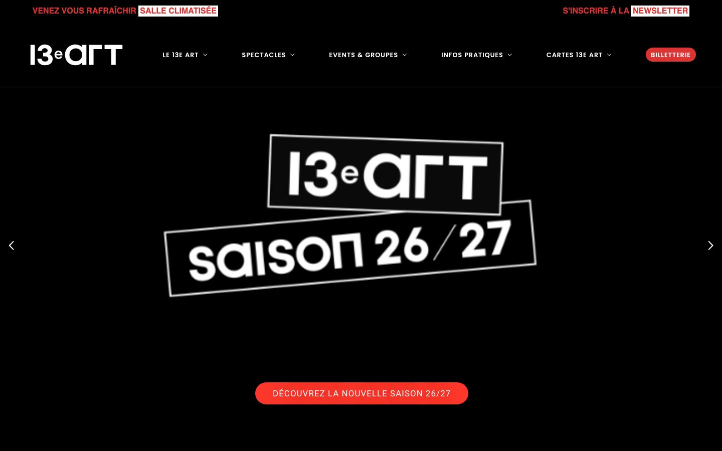 Homepage screenshot of Le 13e Art