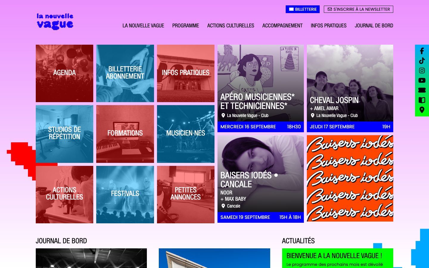 Homepage screenshot of La Nouvelle Vague de Saint-Malo