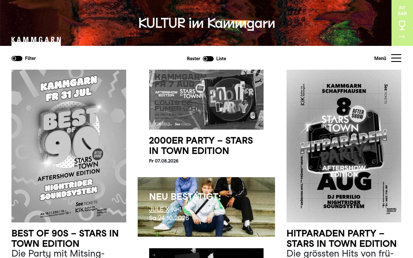 Homepage screenshot of Kammgarn