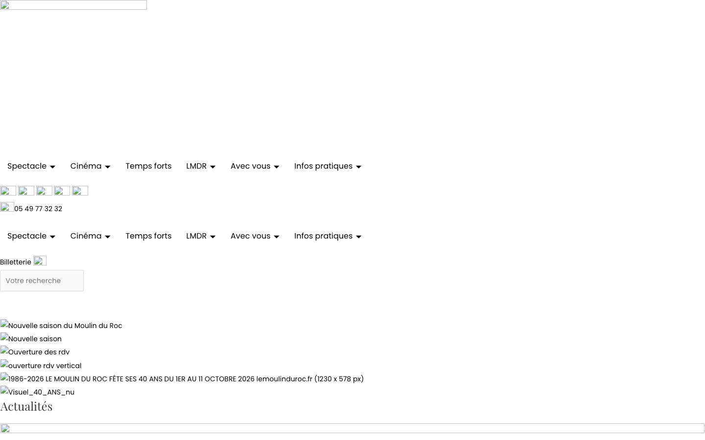Homepage screenshot of Le Moulin Du Roc