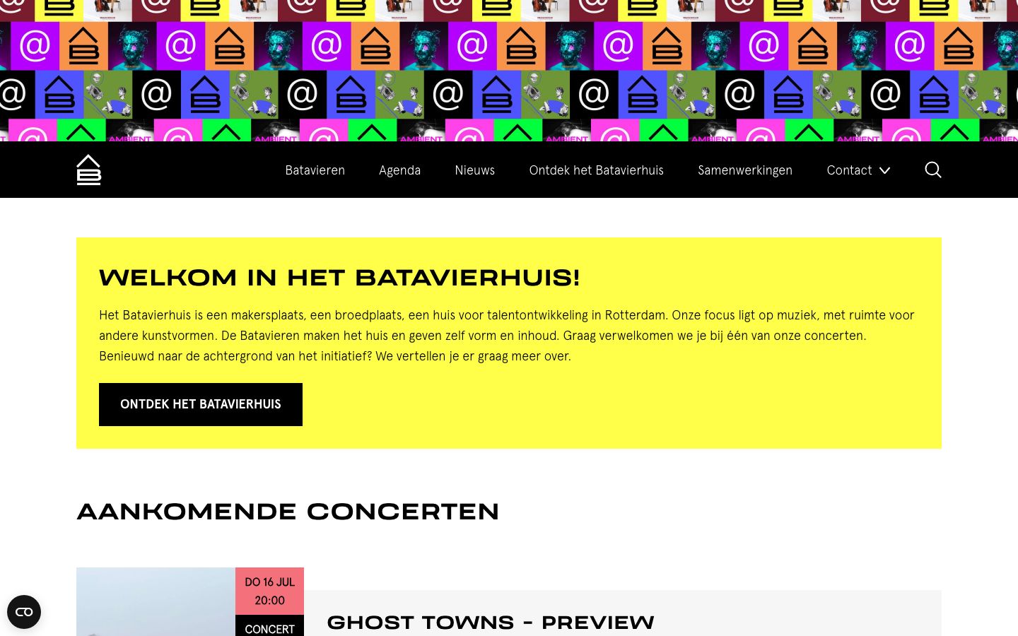 Homepage screenshot of Batavierhuis