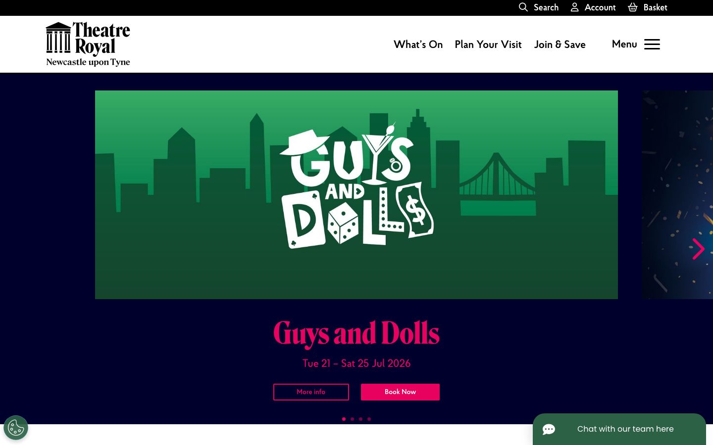 Homepage screenshot of @NewcastleTheatreRoyal