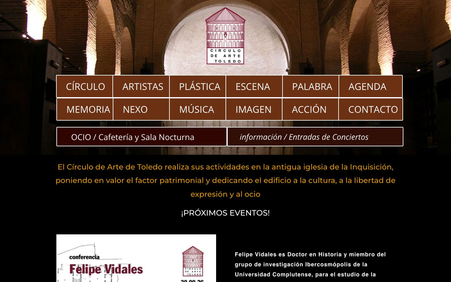 Homepage screenshot of Circulo de Arte de Toledo